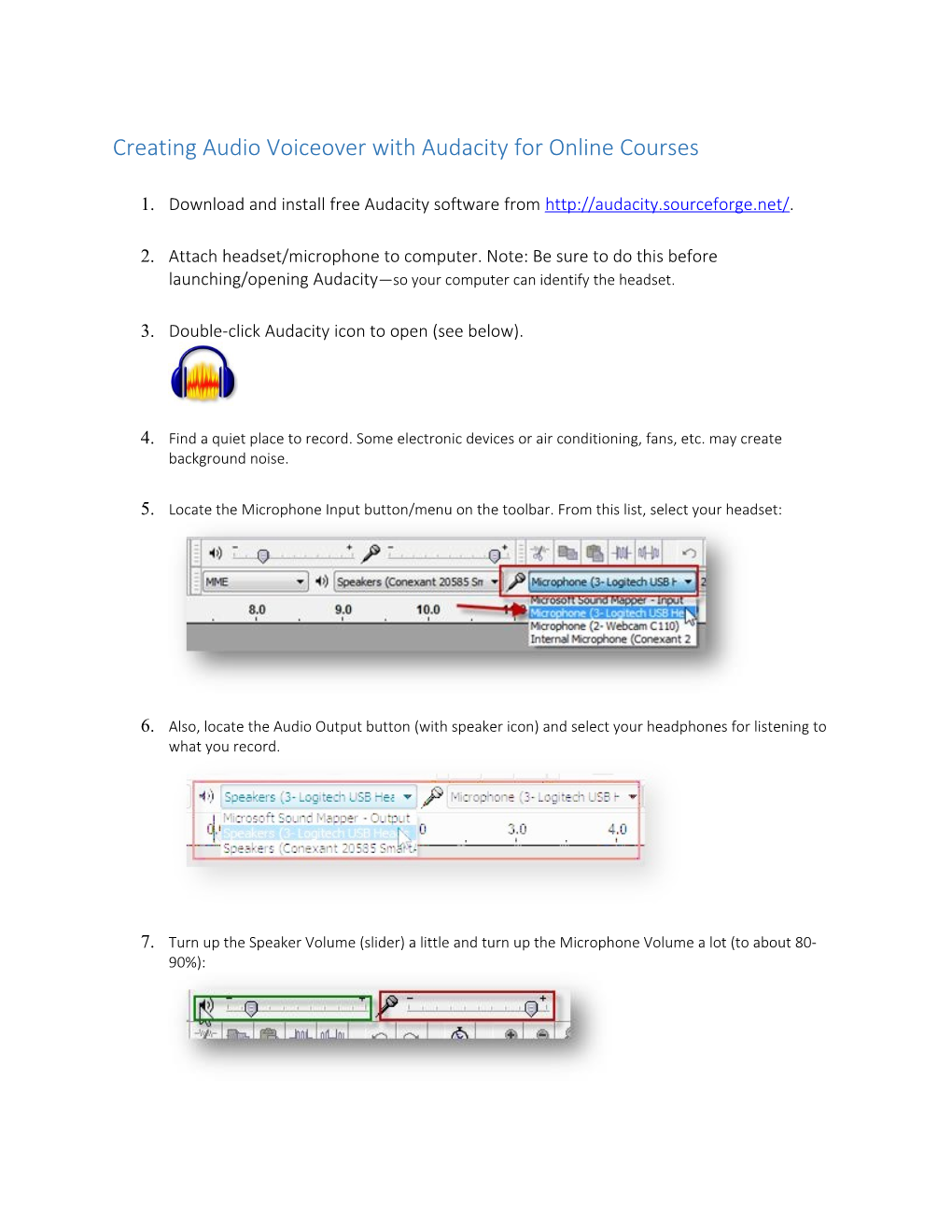 Creating Audio Voiceover with Audacity for Online Courses