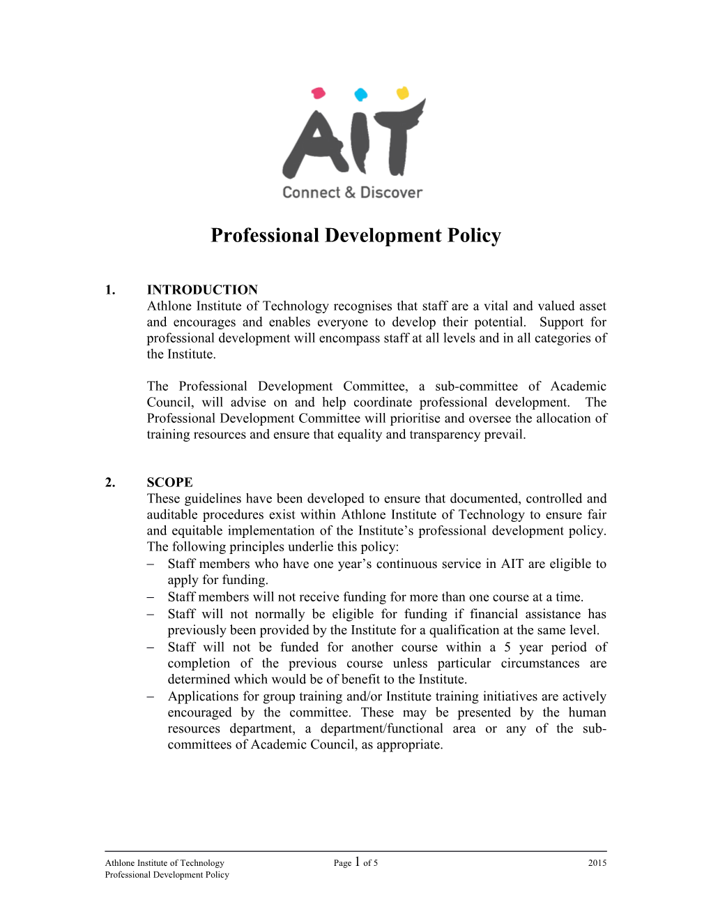 Professional Development Policy