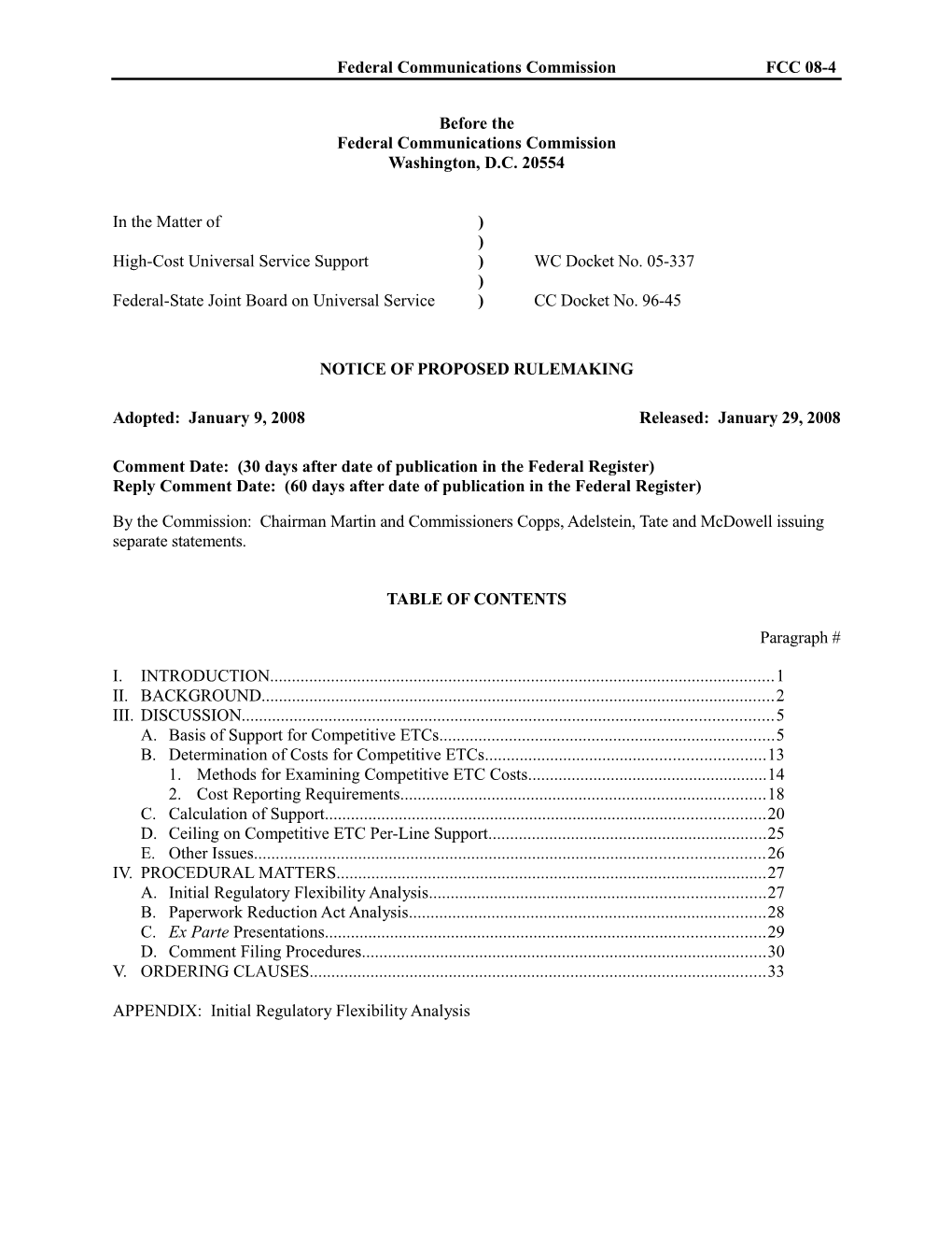 Federal Communications Commissionfcc 08-4