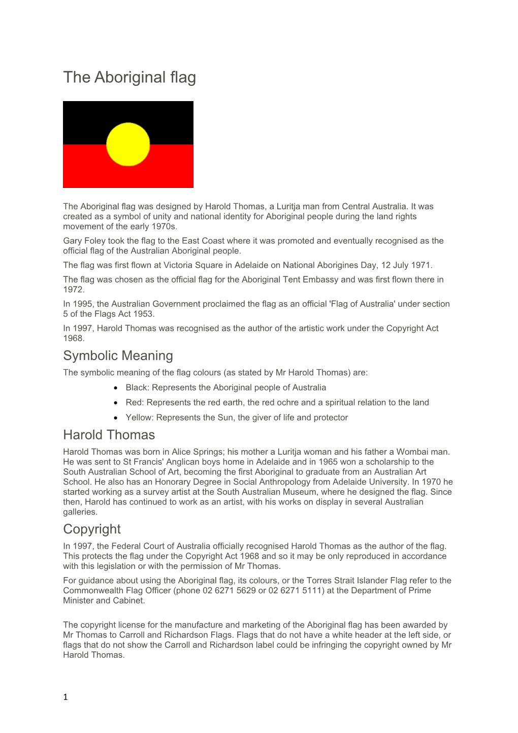 The Aboriginal Flag