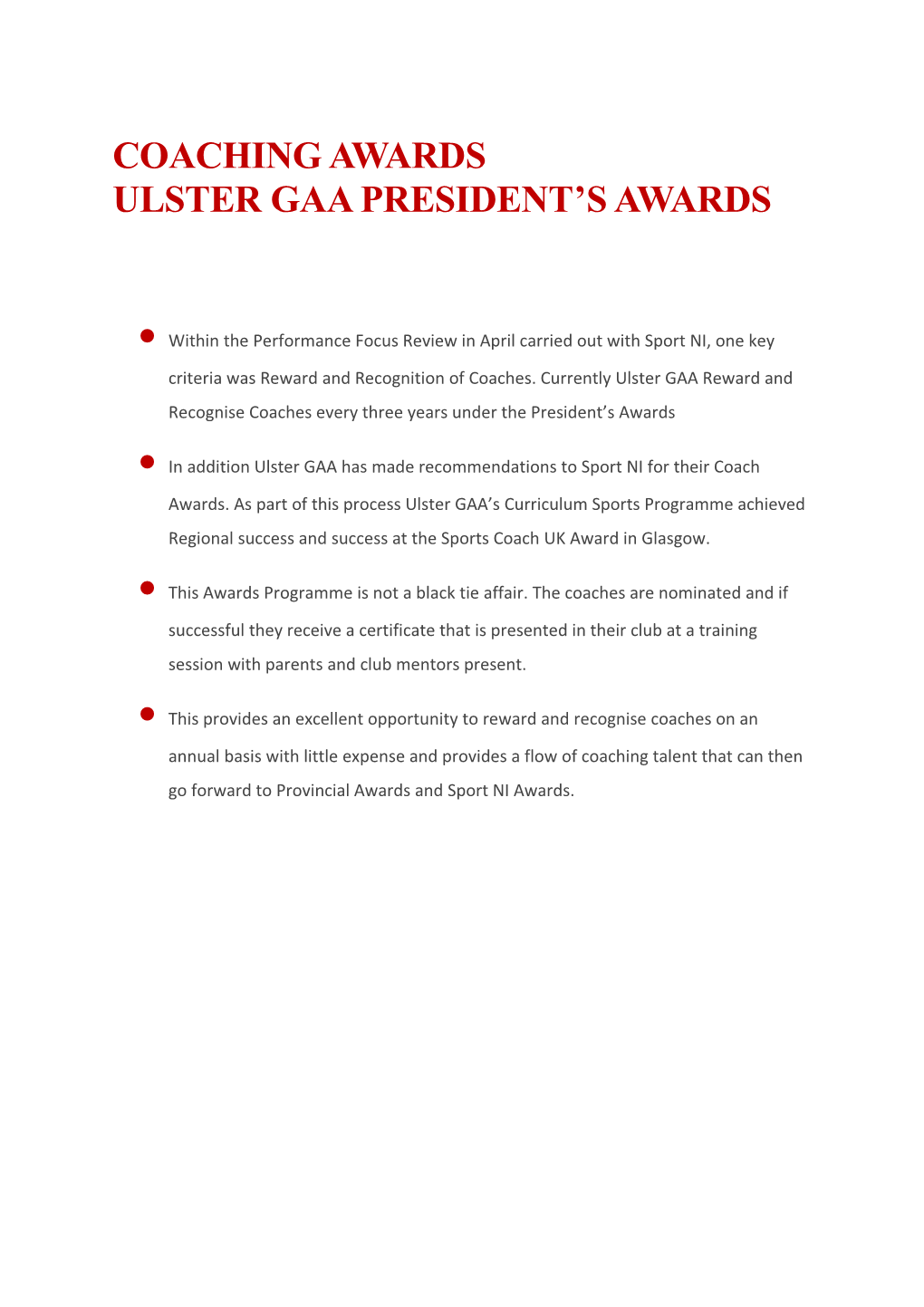 Ulster Gaa President S Awards