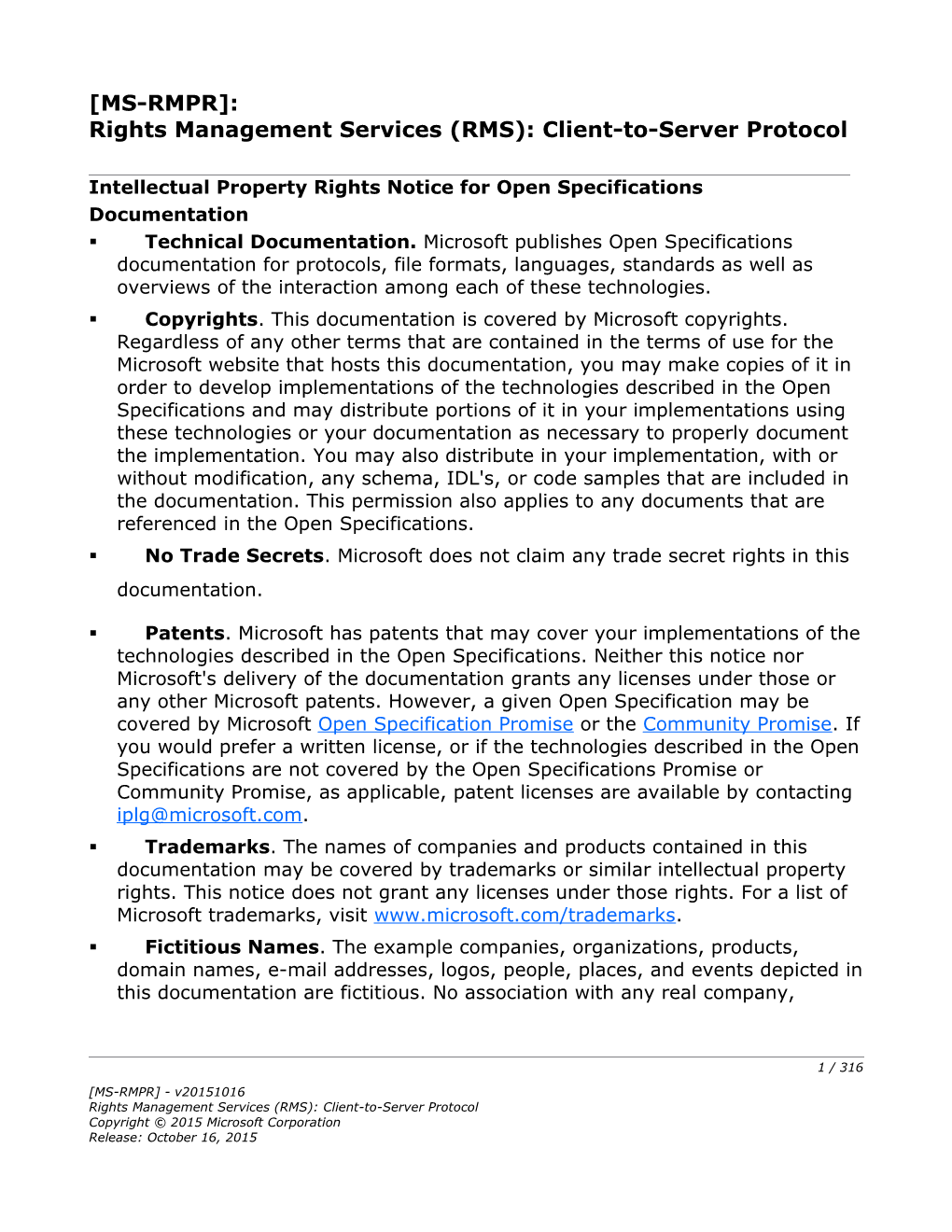 Rights Management Services (RMS): Client-To-Server Protocol