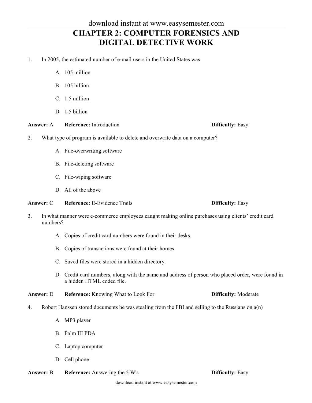 Chapter 2: Computer Forensics and Digital Detective Work