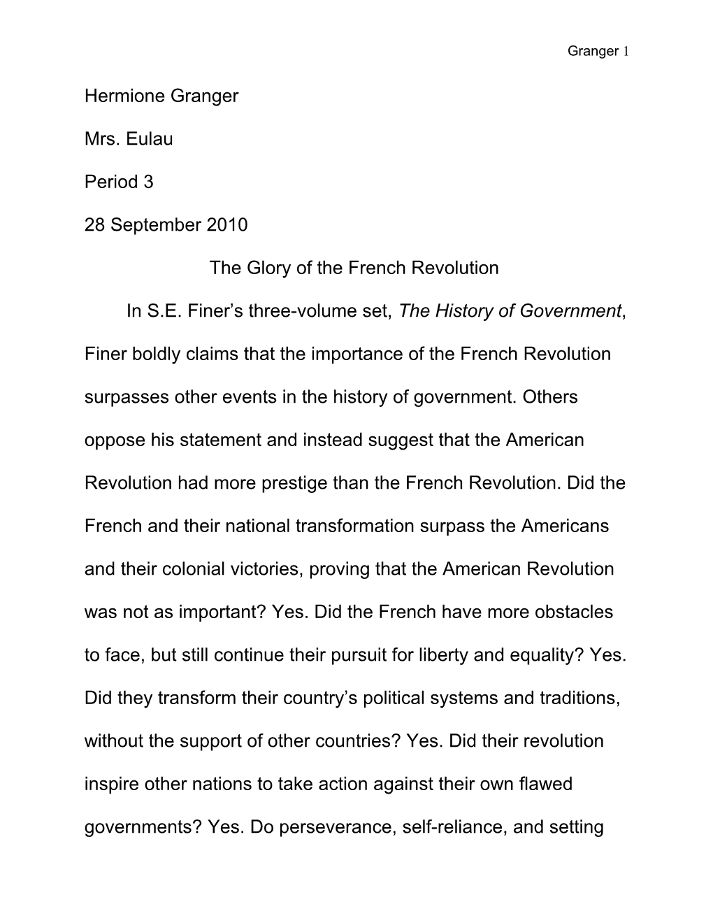 The Glory of the French Revolution