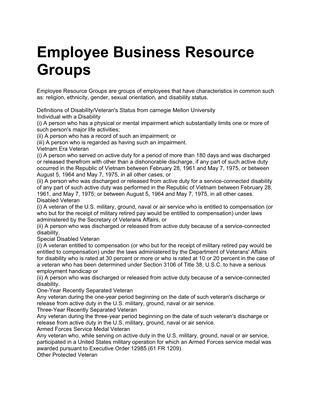 Employee Business Resource Groups