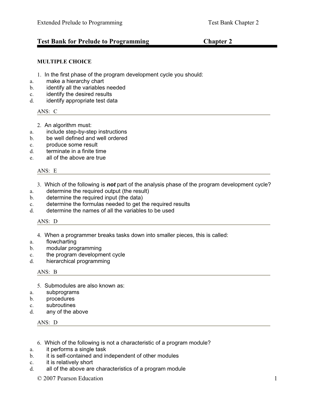 Test Bank for Prelude to Programmingchapter 2