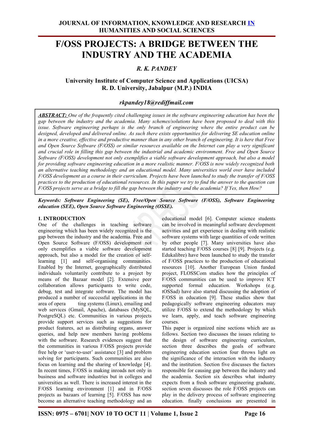Journal of Computer Applications in Engineering, Technology and Sciences (Ij-Ca-Ets)