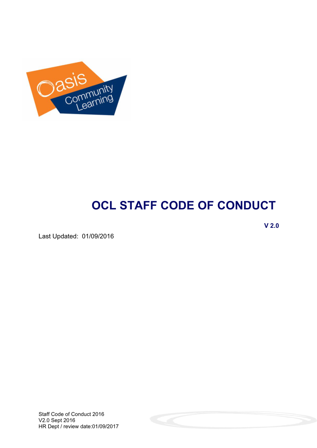 Staff Code of Conduct 2016