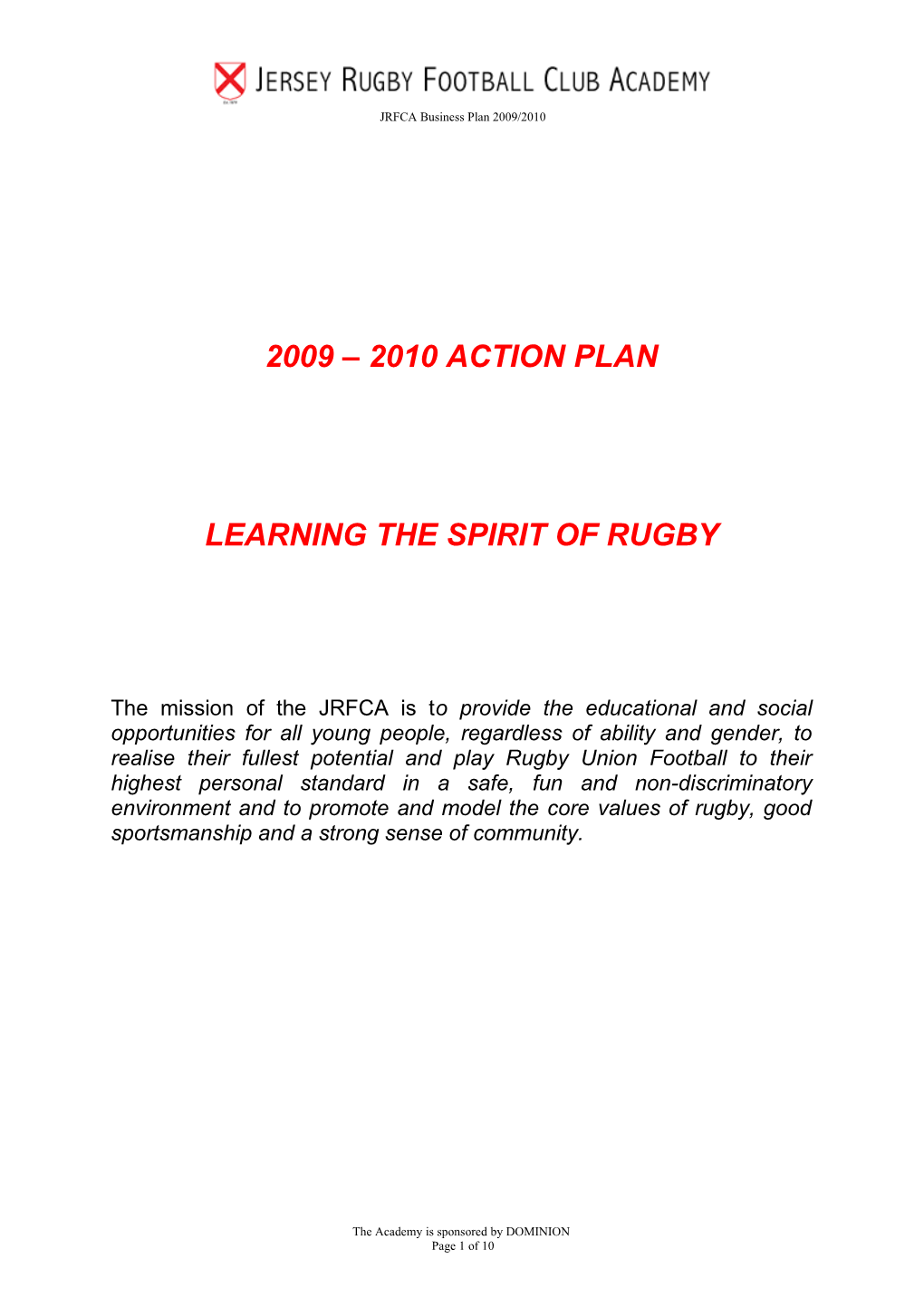 Learning the Spirit of Rugby