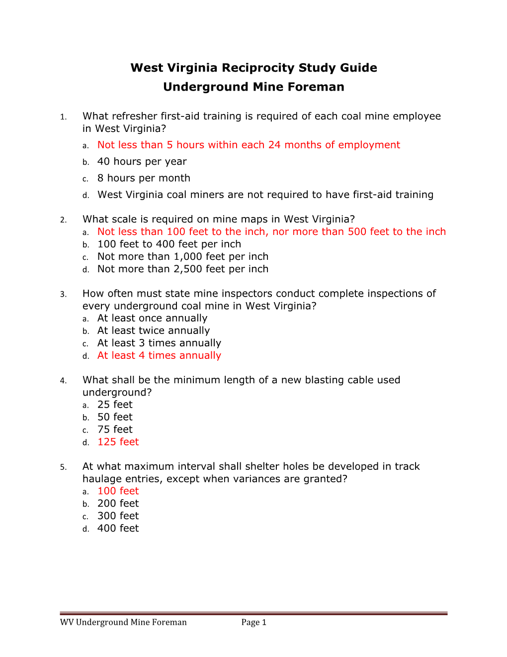 West Virginia Reciprocity Study Guide