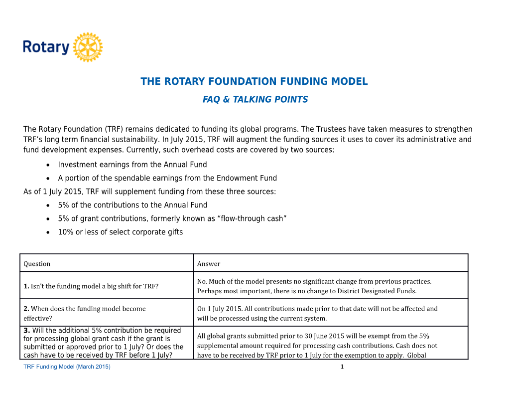 RSL Talking Points - for Oct/Nov 2013 Board and Trustee Meetings