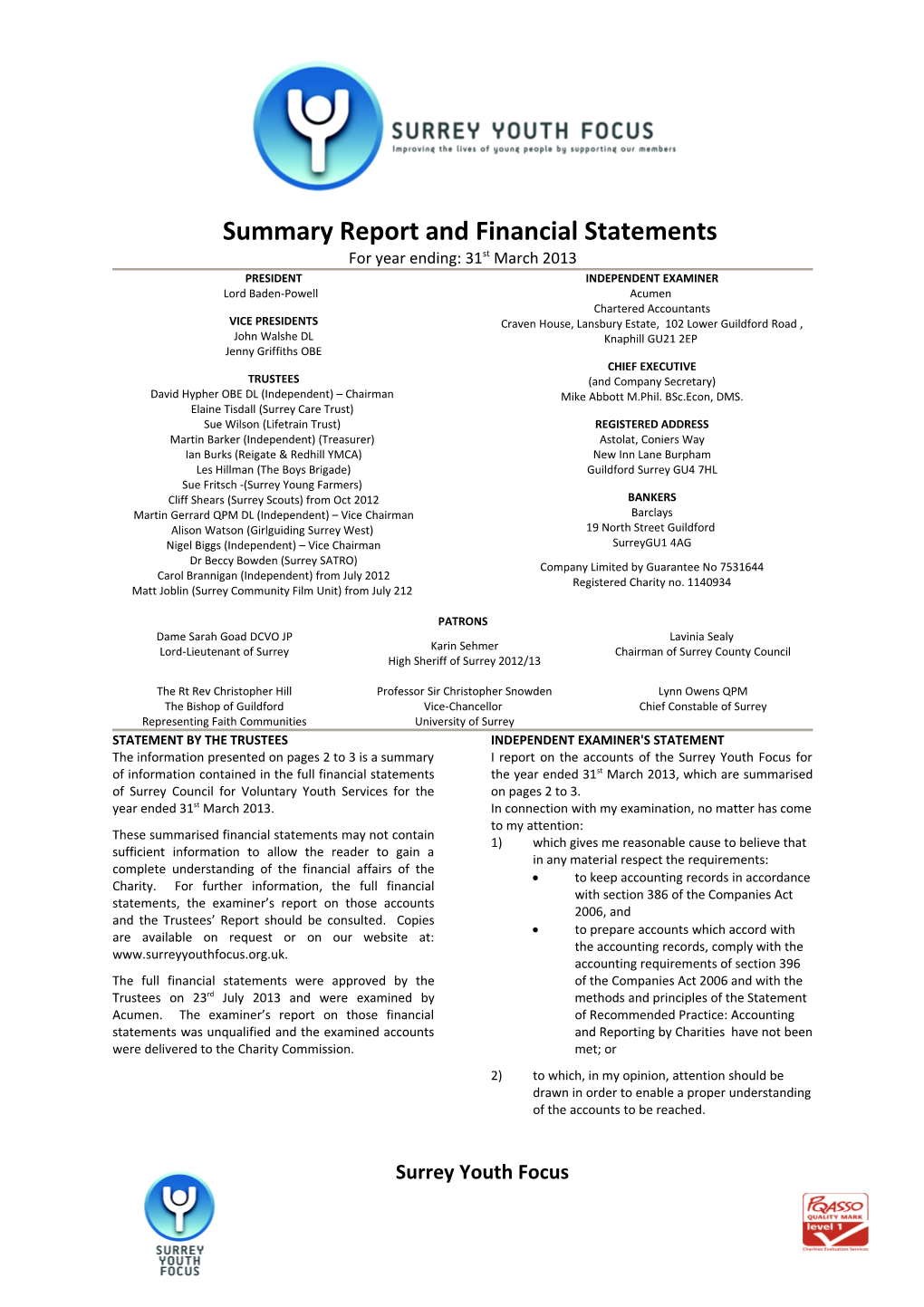 Statement of Financial Activities