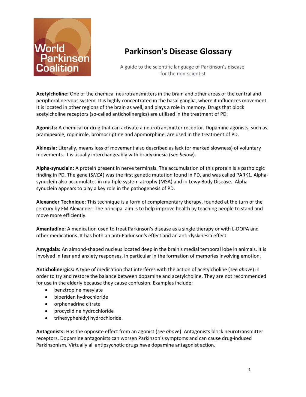 A Guide to the Scientific Language of Parkinson S Disease