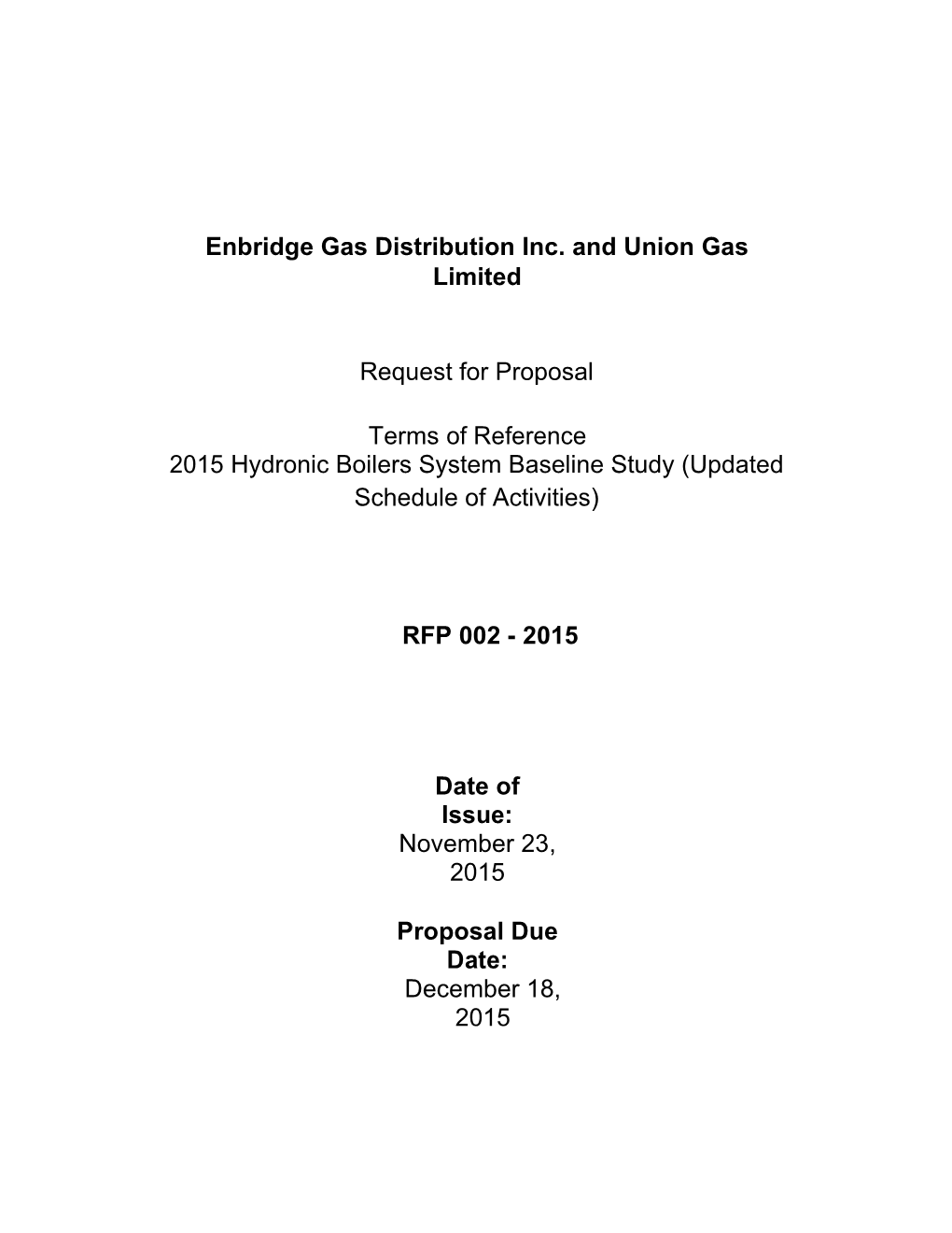 Enbridge Gas Distribution Inc. and Union Gas Limited