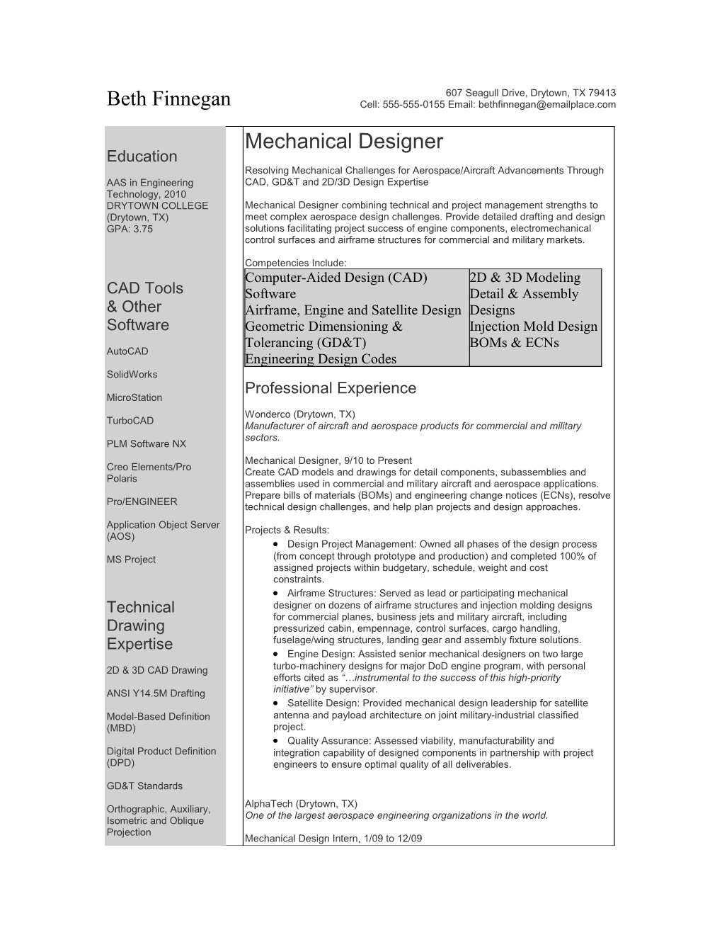 Example Mechanical Designer