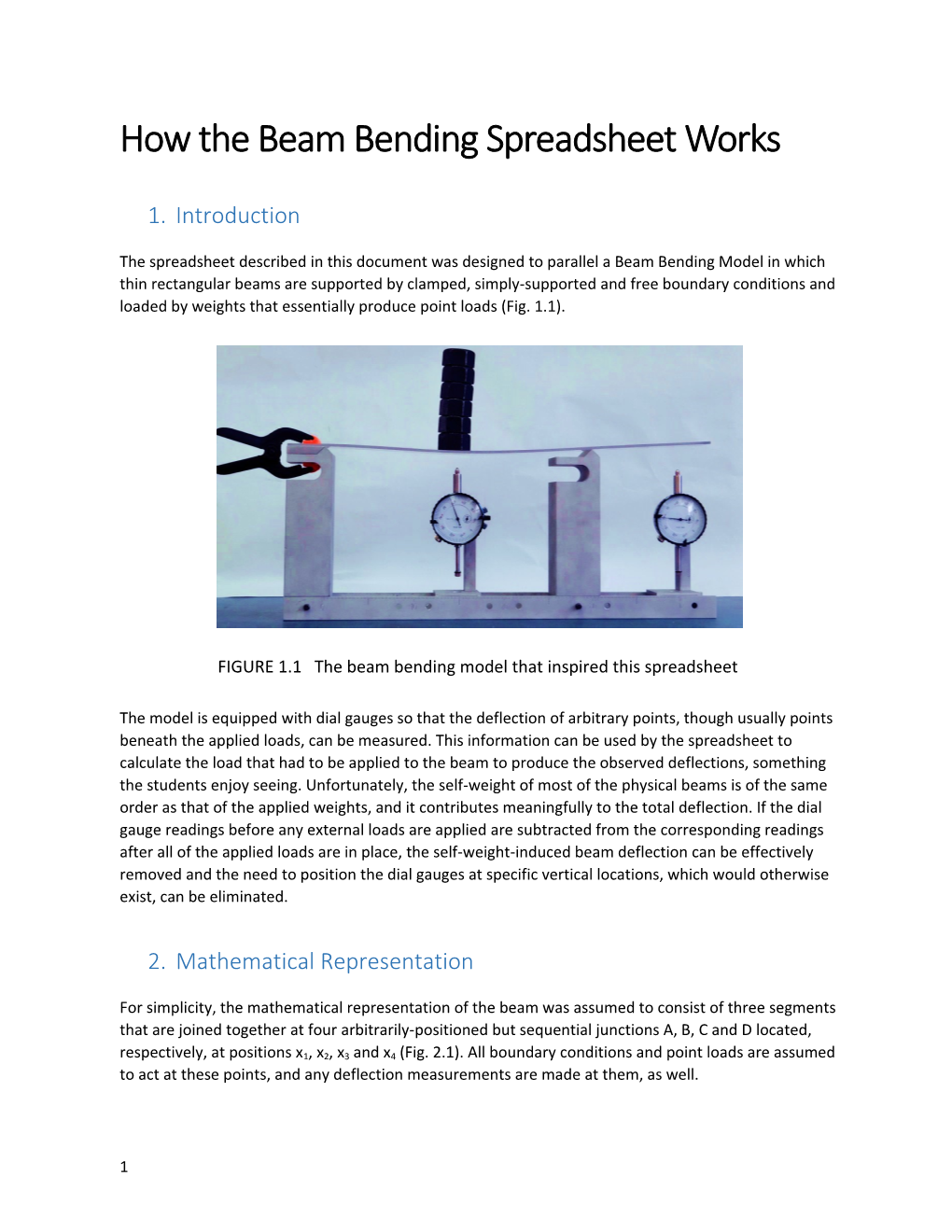 How the Beam Bending Spreadsheet Works