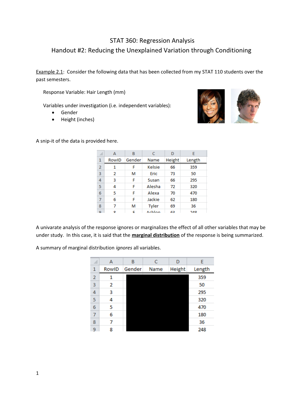 STAT 360: Regression Analysis Handout #2: Reducing the Unexplained Variation Through