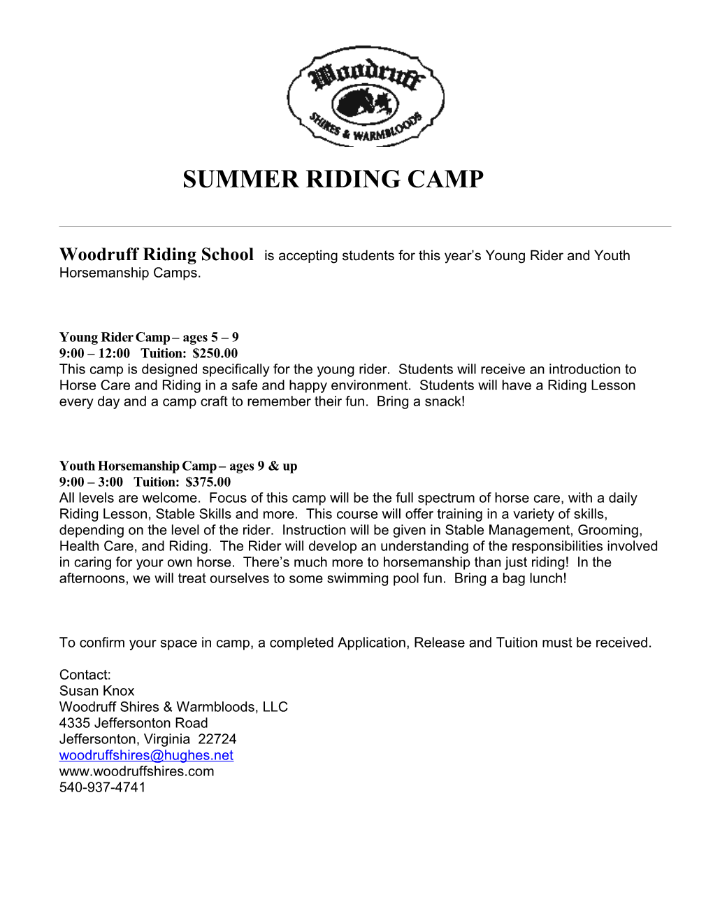 Woodruffridingschool Is Accepting Students for This Year S Young Rider Andyouth Horsemanship