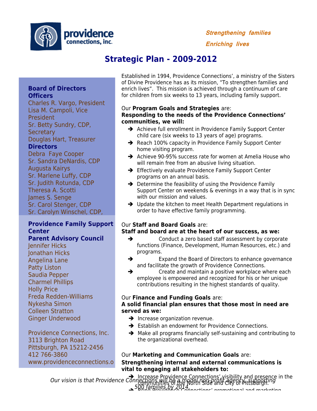 Strategic Plan - 2009-2012