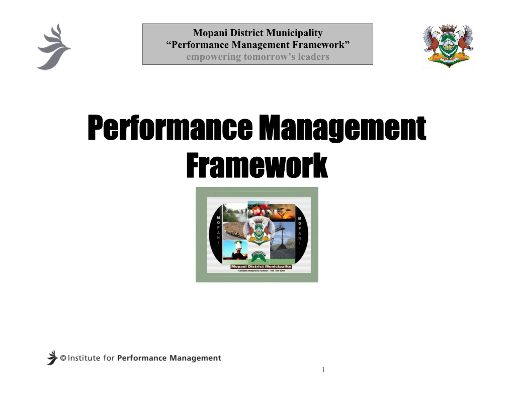 Performance Management System Framework