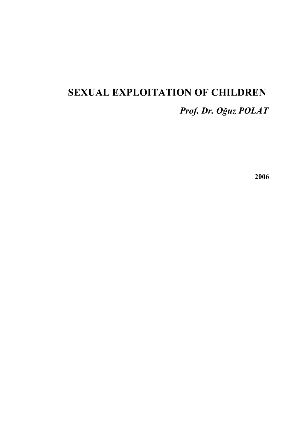 Sexual Exploitation of Children