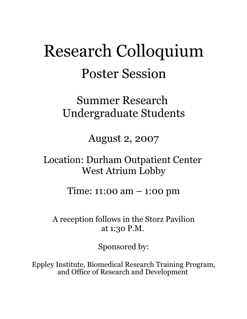 Research Colloquium