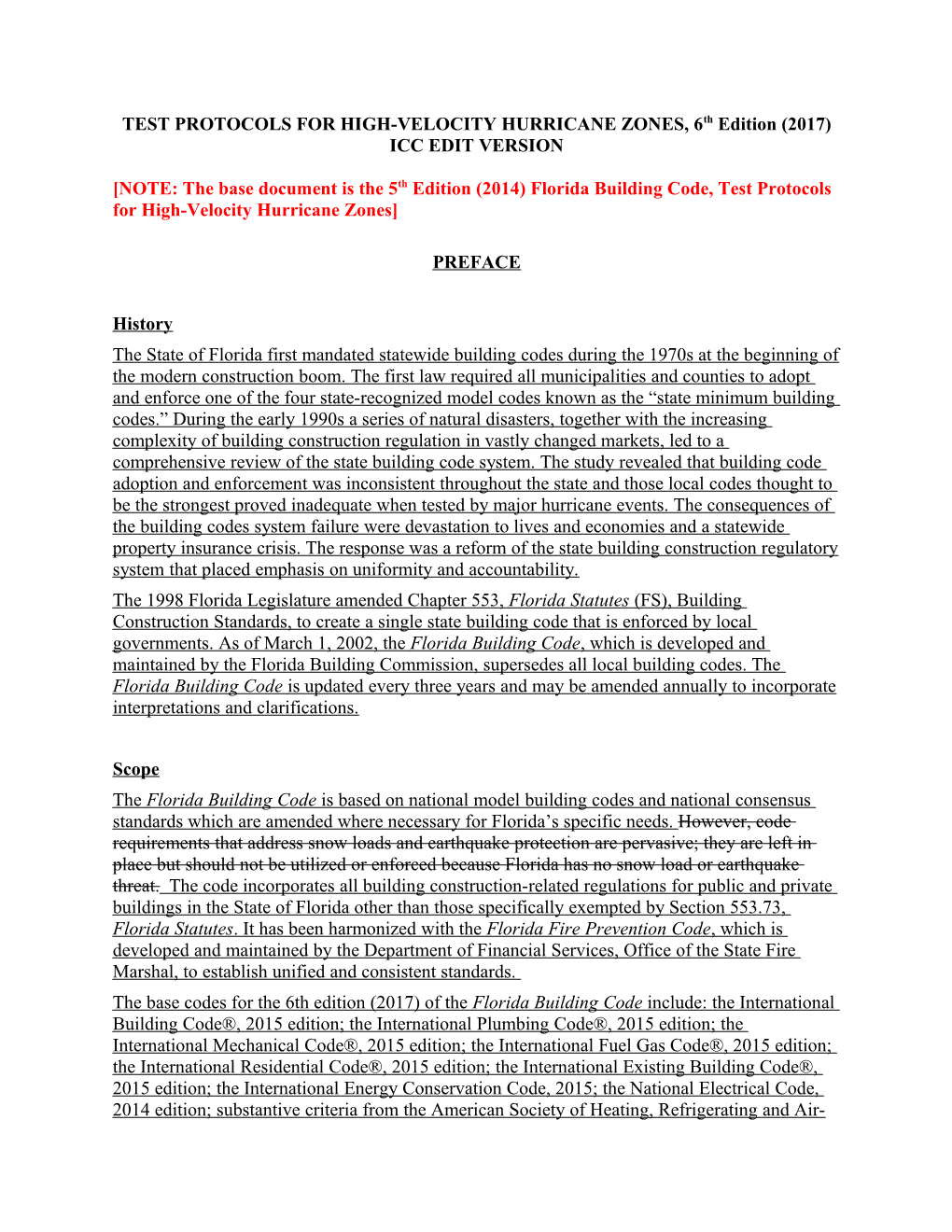 TEST PROTOCOLS for HIGH-VELOCITY HURRICANE ZONES, 6Th Edition (2017)