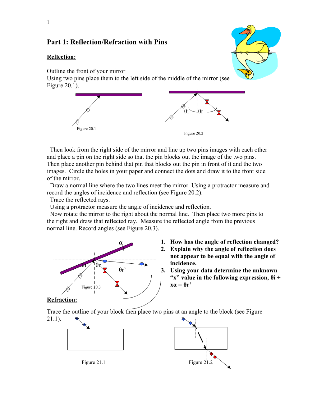 Lab 12 Reflection and Refraction