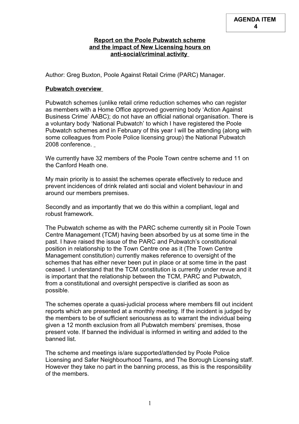 Poole Pubwatch Scheme