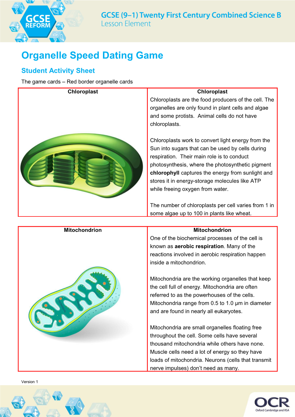 GCSE (9-1) Twenty First Century Combined Science B Lesson Element Learner Activity, Properties