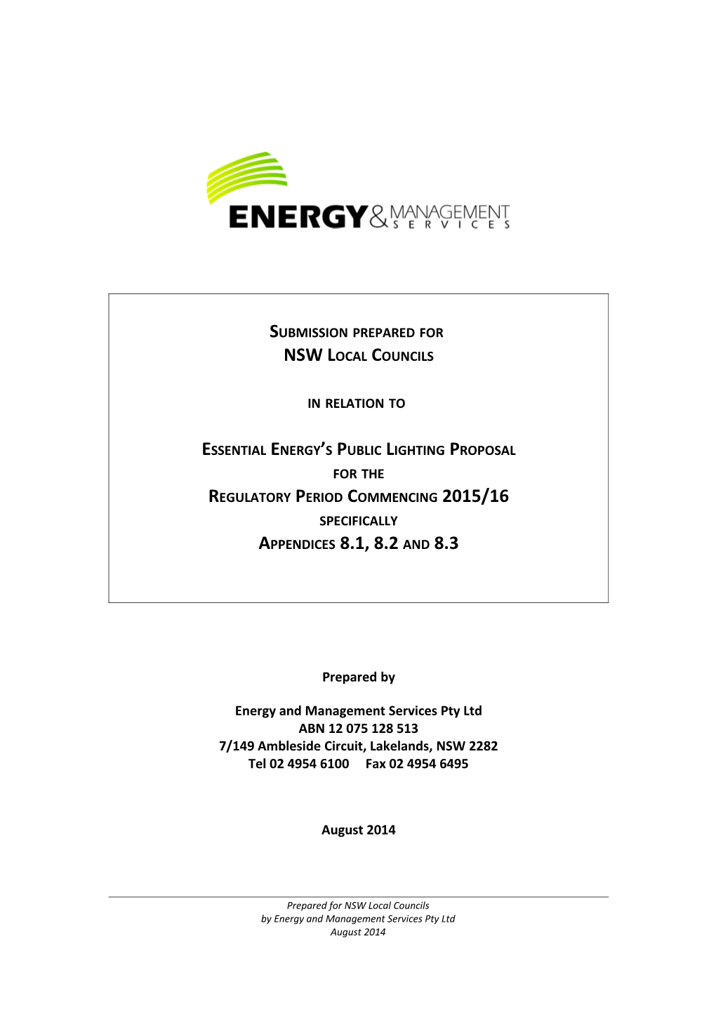 Essential Energy S Public Lighting Proposal