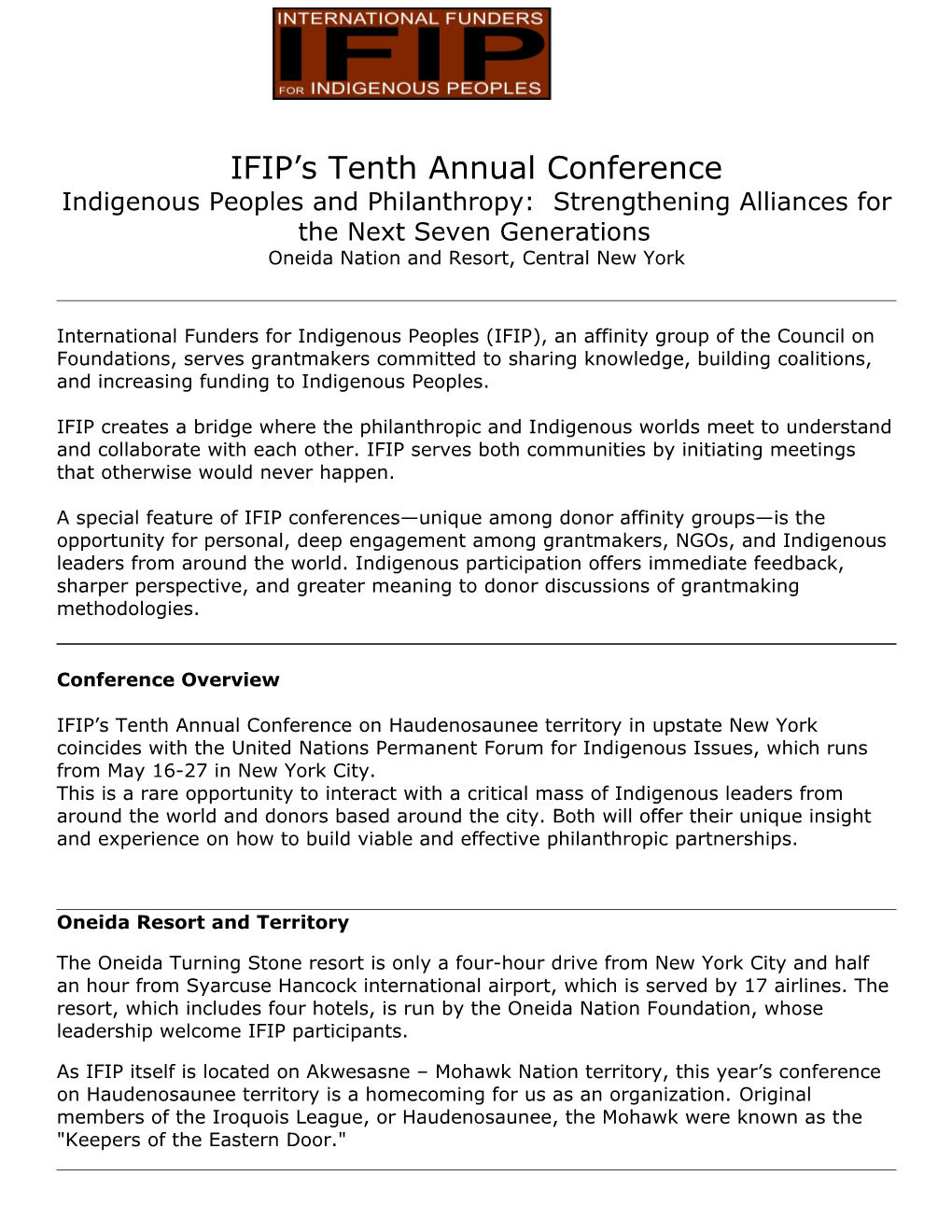 IFIP S Tenth Annual Conference