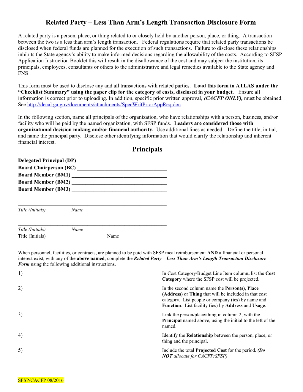 Related Party Less Than Arm S Length Transaction Disclosure Form