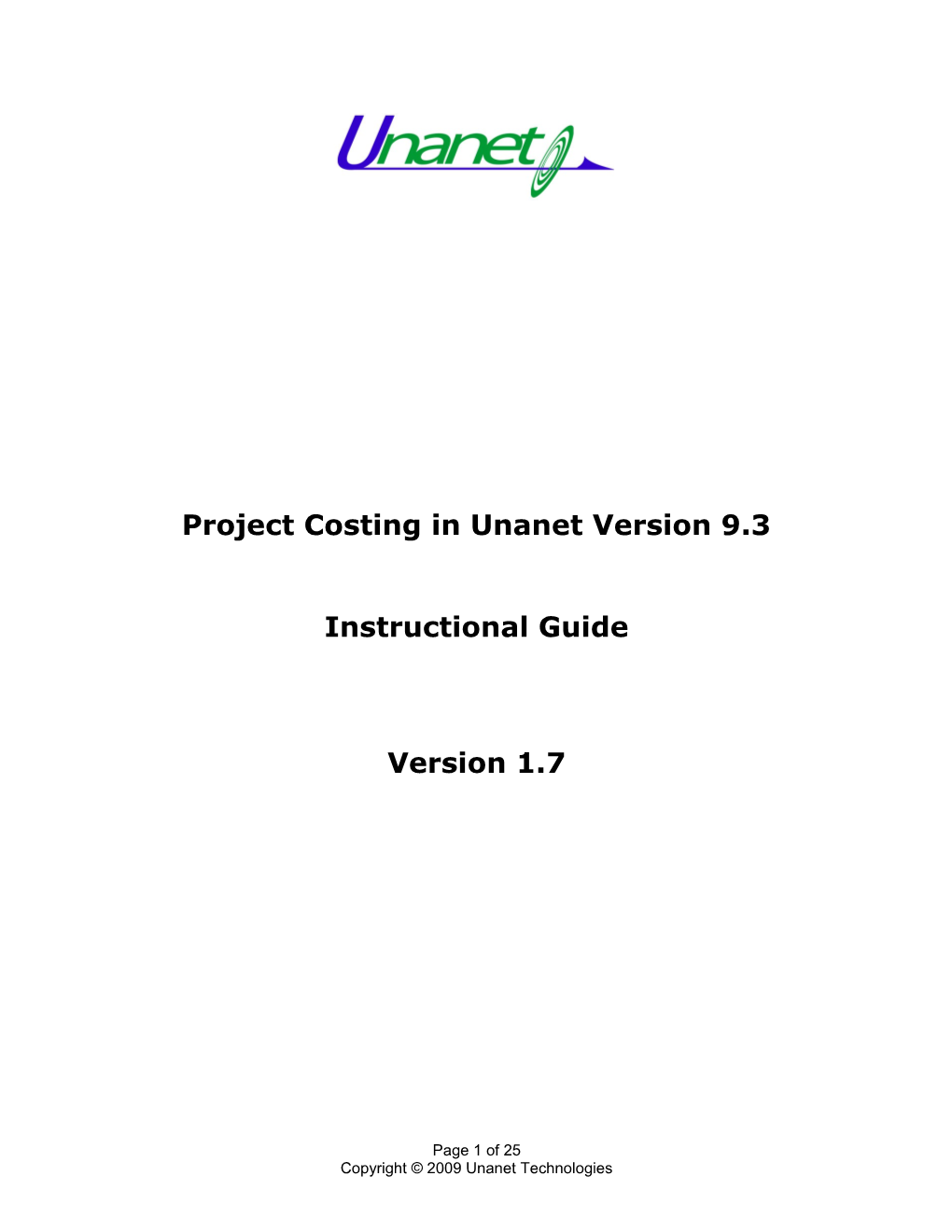 Glossary for Project Costing