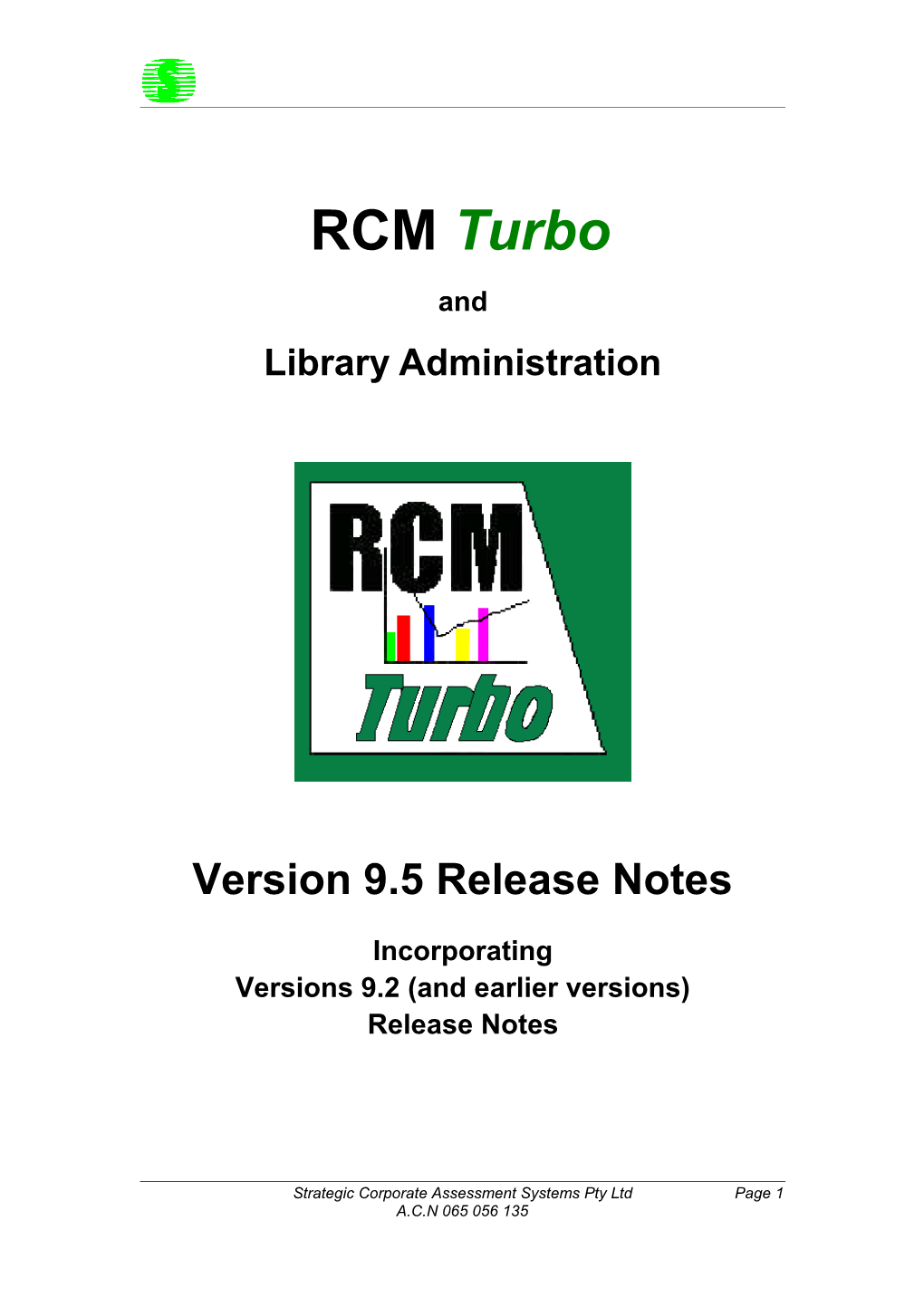 RCM Turbo Release Notes