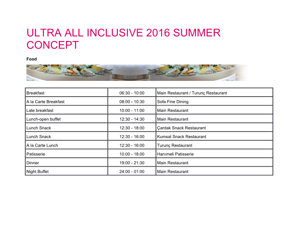 Ultra All Inclusive 2016 Summer Concept