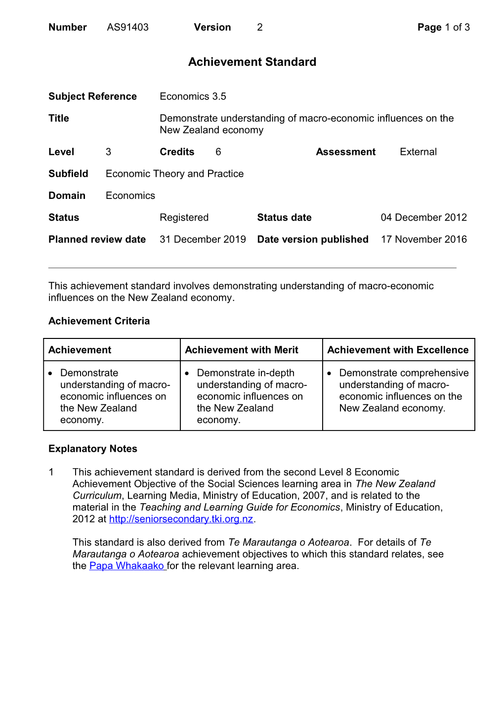 91403 Demonstrate Understanding of Macro-Economic Influences on the New Zealand Economy