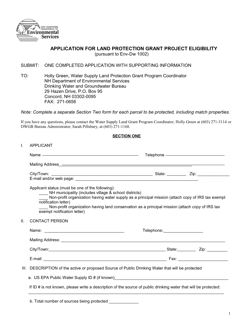 Applicationforlandprotection Grant Project Eligibility