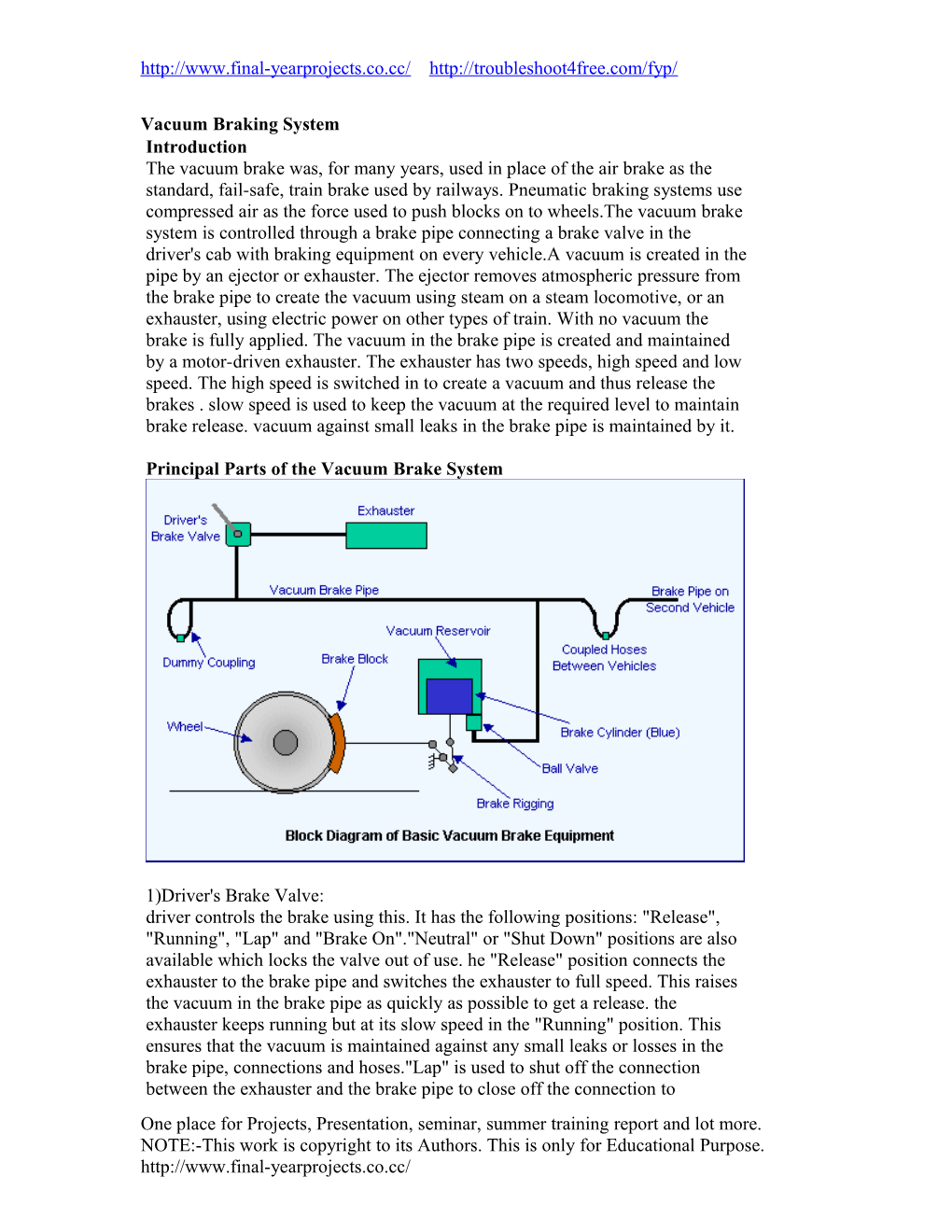 Vacuum Braking System