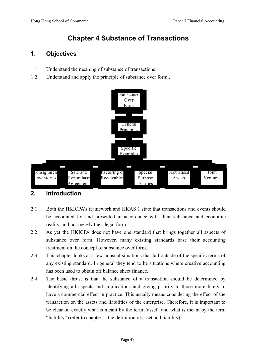 Chapter 4 Substance of Transactions