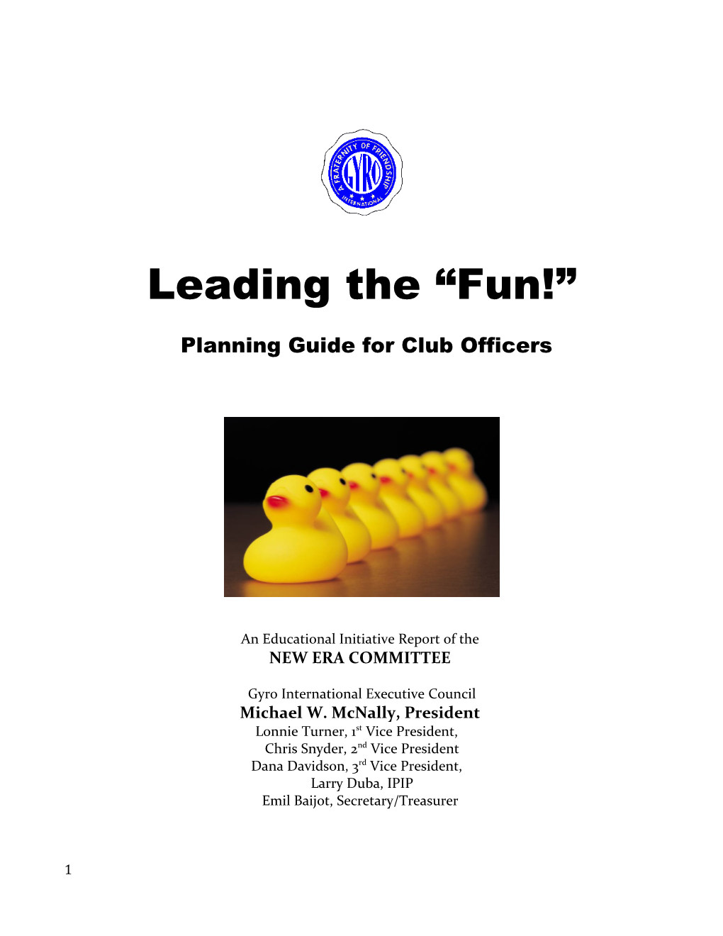 Planning Guide for Club Officers