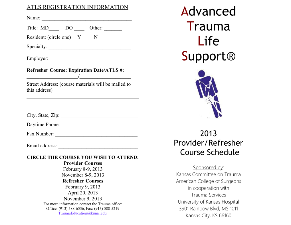 Atls Registration Information