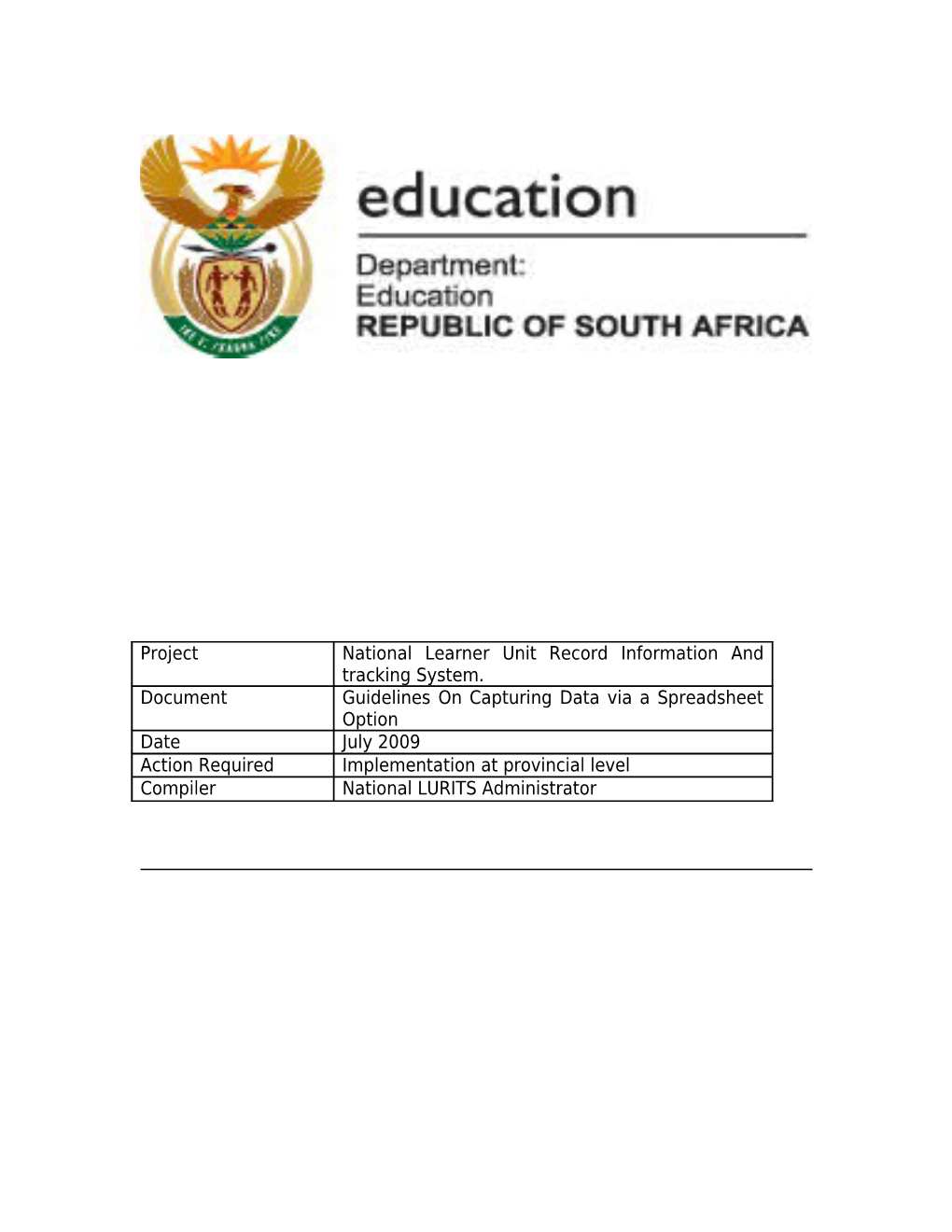 National Learner Unit Record Information and Tracking System