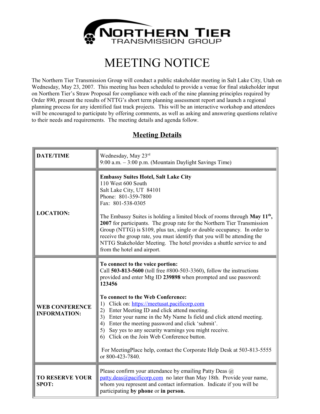 Meeting Notice