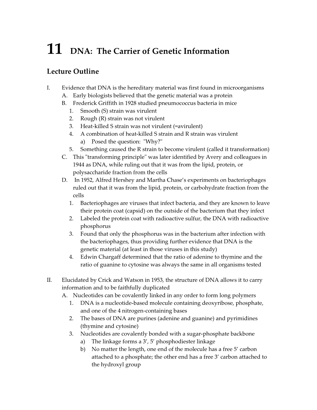 11DNA: the Carrier of Genetic Information