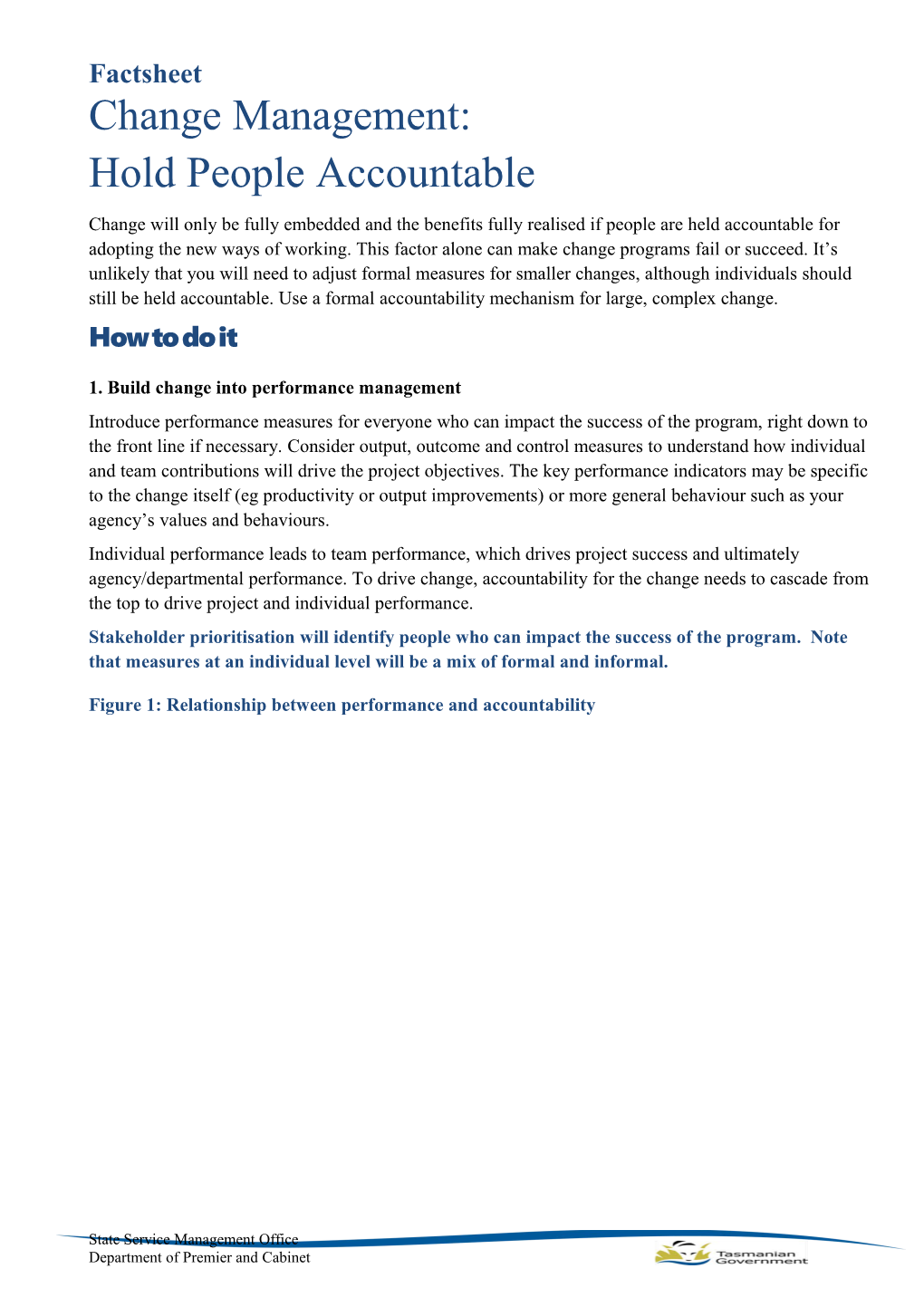 Factsheet: Change Management: Hold People Accountable