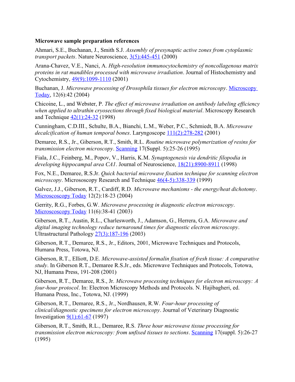 Microwave Sample Preparation References