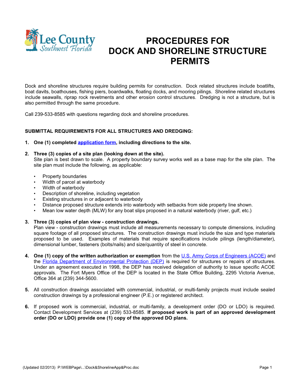 Dock and Shoreline Structure