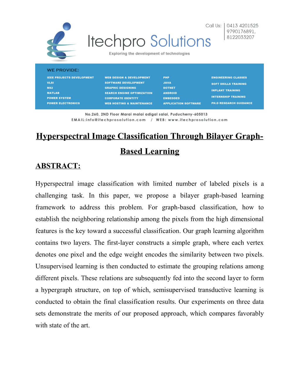 Hyperspectral Image Classification Through Bilayer Graph-Based Learning