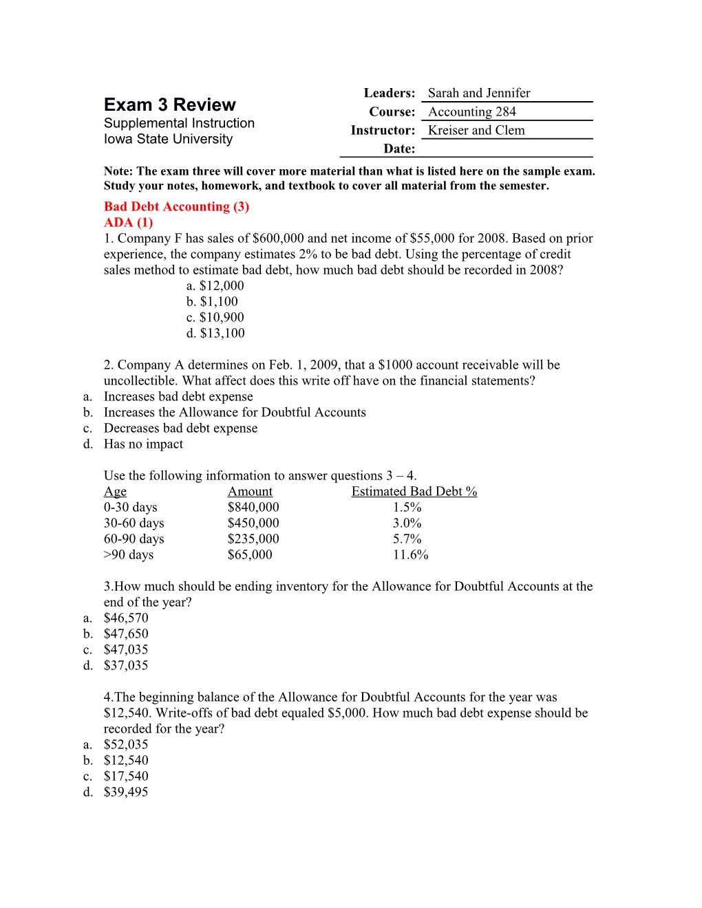 Bad Debt Accounting (3)